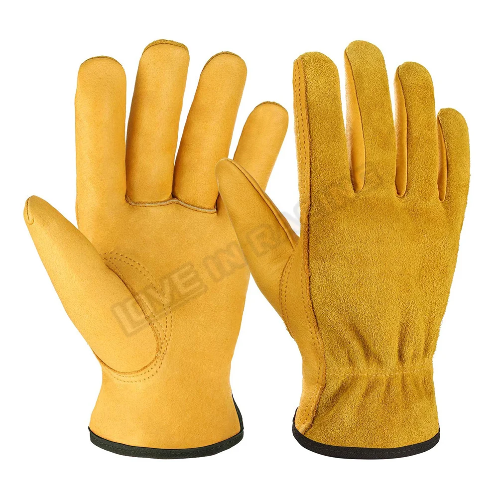 
Heavy Duty Cowhide Leather Working Safety Gloves 