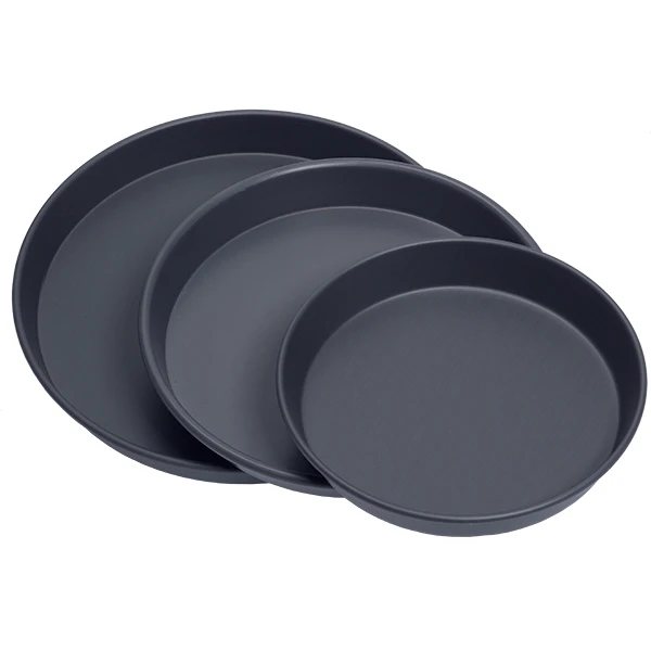 Home Use Black Carbon Steel Non Stick Coating Round Pizza Maker Pan Tray With Holes