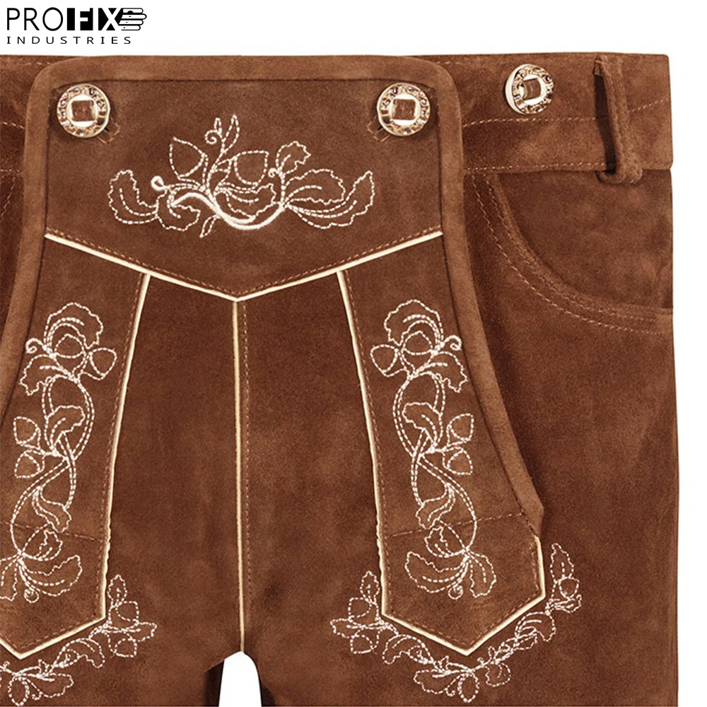 Wholesale Men Best Quality Lederhosen trachyte bund hose lederhosen men knee length leather Black Pants