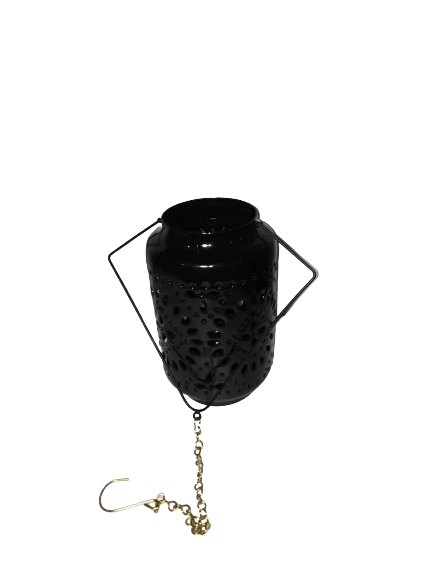 planter black hanging planter for wall and garden in cylinder shape in iron.