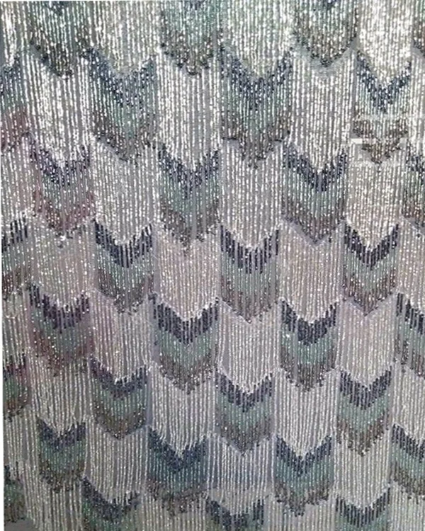 Handmade Sequined Fringes Heavy Evening Gown