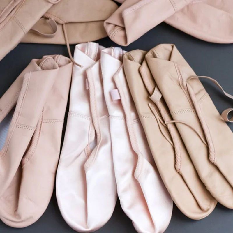 Unisex Pink Full Sole Leather Ballet Shoes Soft Gymnastics Dancing Shoes for Toddlers Kids Women-Athletics Style-US UK AUS Sizes