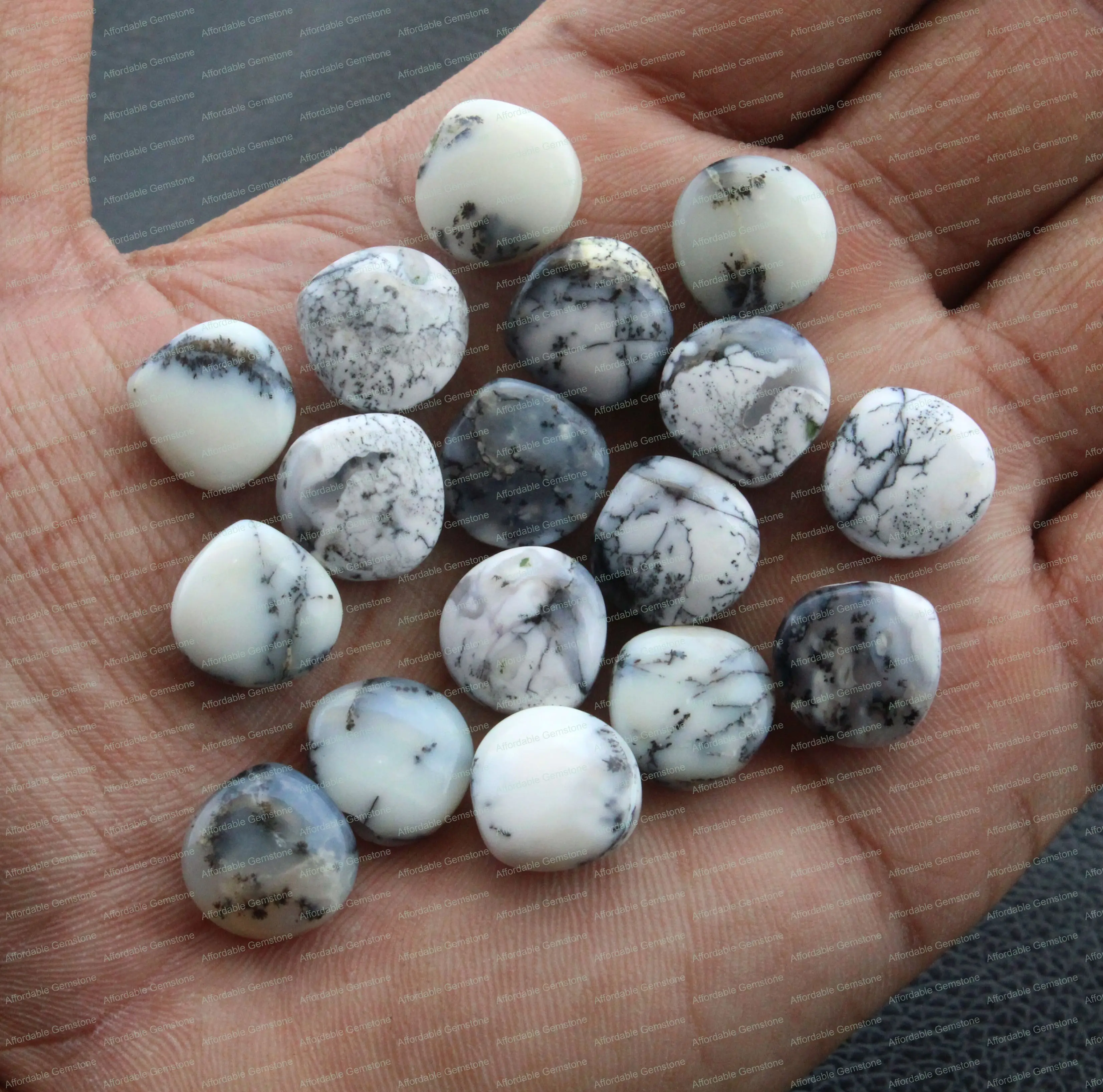 
Natural Dendrite Opal Drill Gemstone handmade stone Jewelry making gemstones Heart shape Dendrite Opal Beads Size 7x10 MM 
