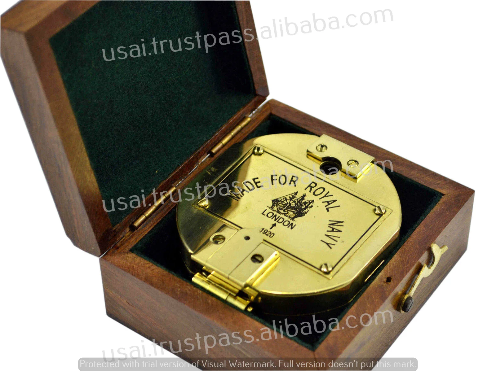 Латунный компас Королевский Темно-Синий 1920 Лондон латунный брюнтон с коробкой-3 дюйма