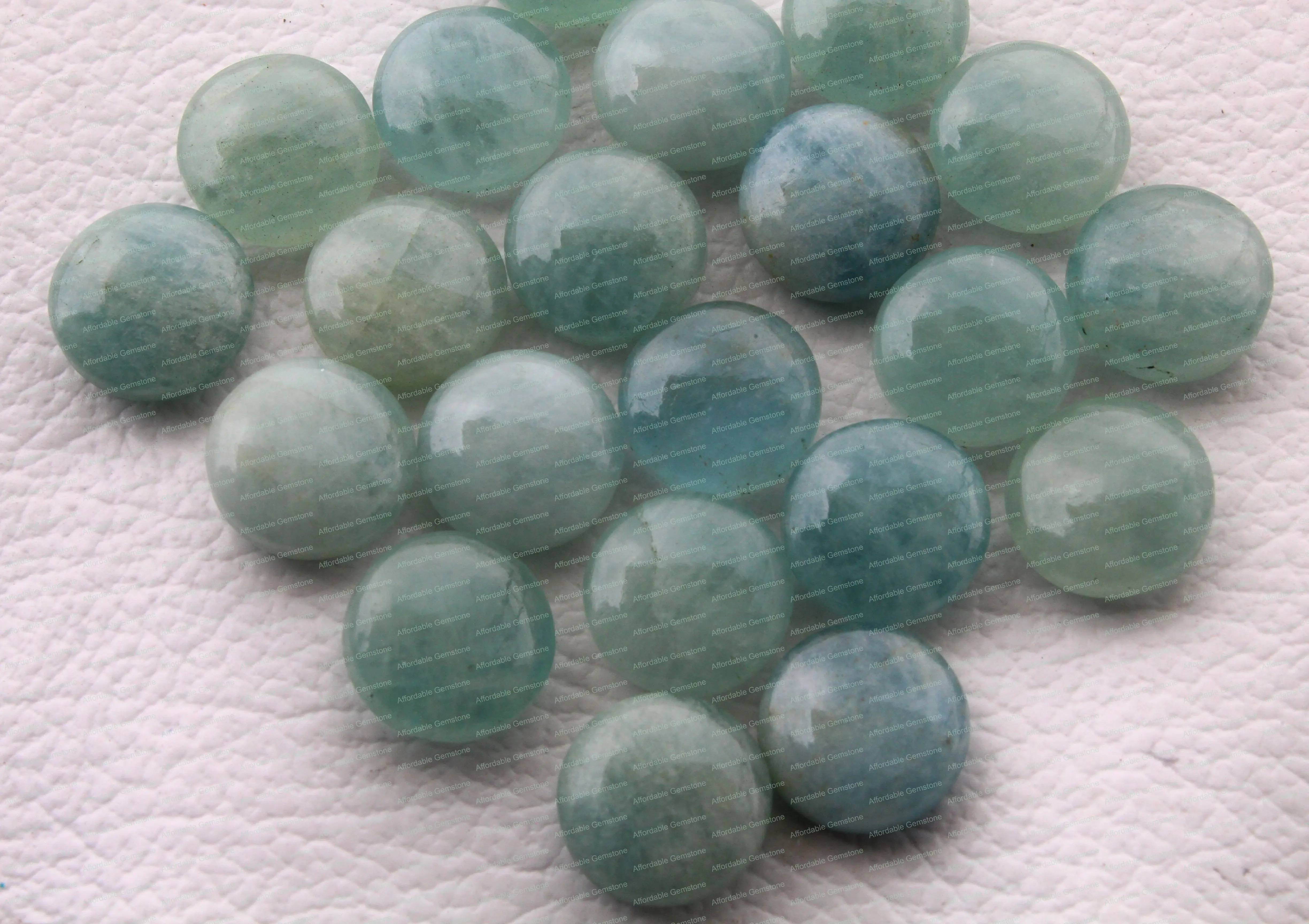 Natural Aquamarine Loose Cabochon Top Drilled Gemstone Handmade Stone Round shape Jewelry making stone Size 12MM