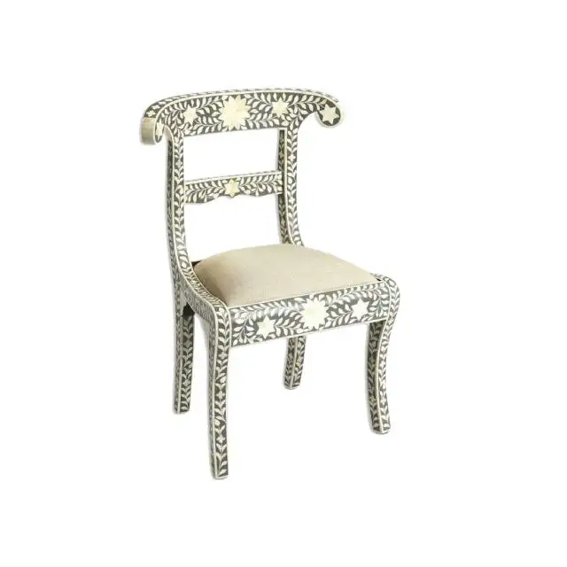 Bone Inlay Chair Handmade Mother OF Pearl Chair For Australia Europe New Zealand Luxury Home Hotel Indian Supplier