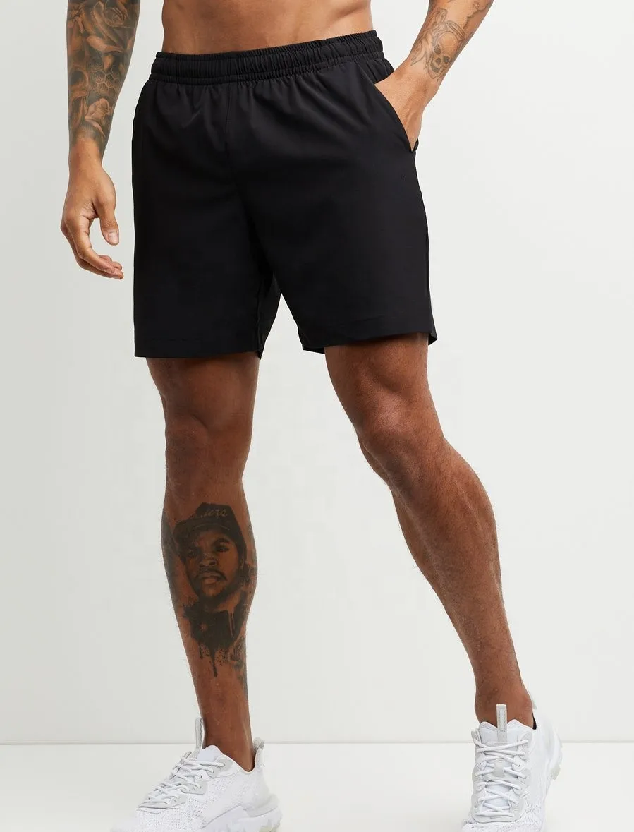 
Wholesale men black shorts customized training Athletic plain short sets for men wholesale t shirts muscle fit shorts sets 