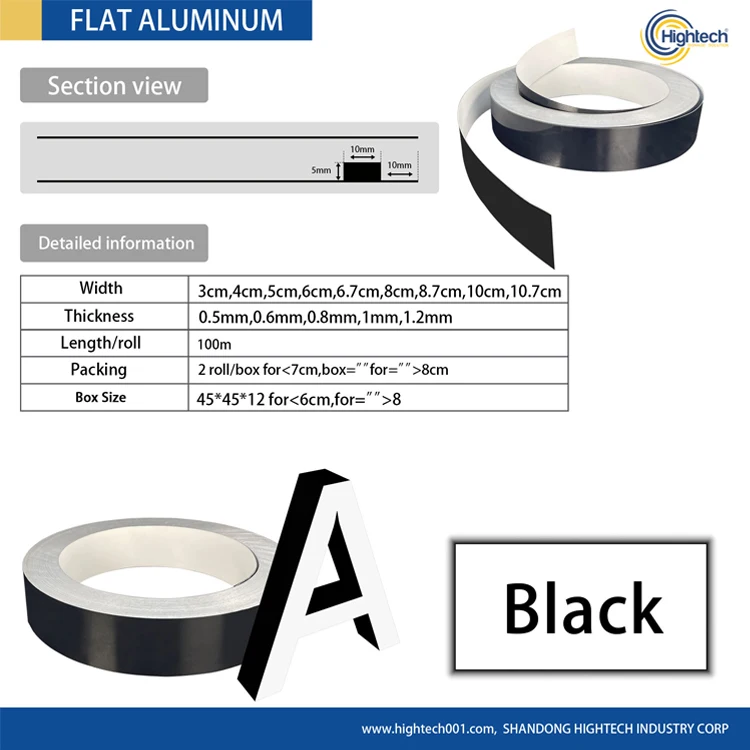 Flat aluminum Good Quality aluminum led 3d outdoor advertising material channel letter trim