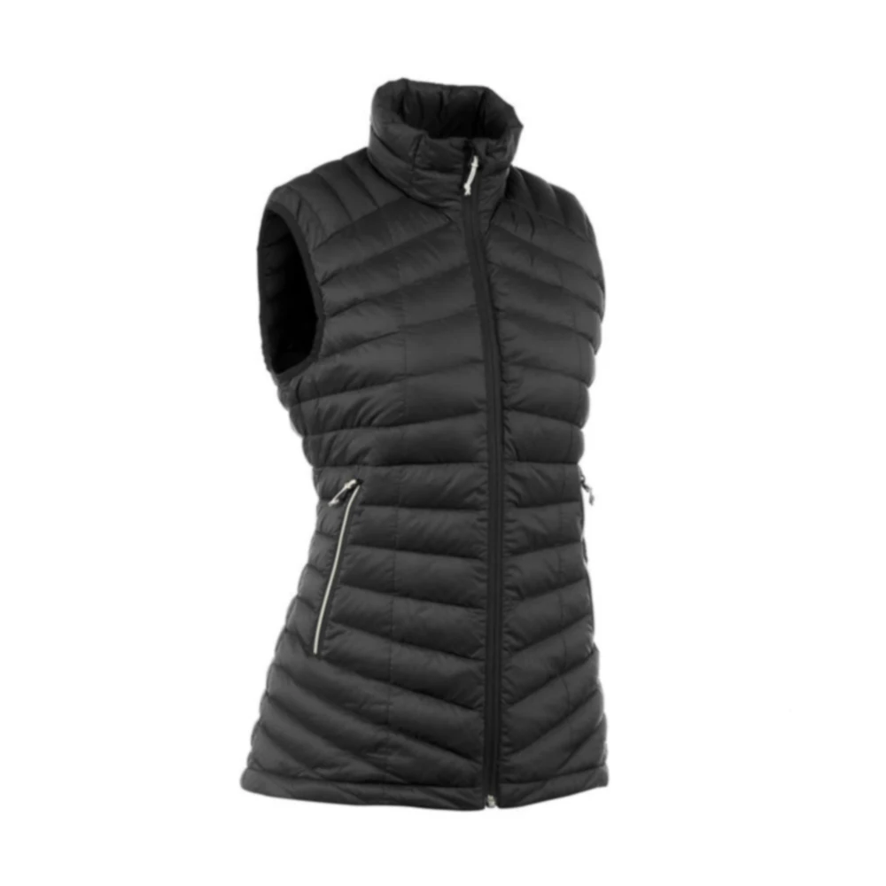 Custom outerwear zipper down cotton sleeveless jacket women short hooded rash down vest with fur hood waistcoat ladies gilet