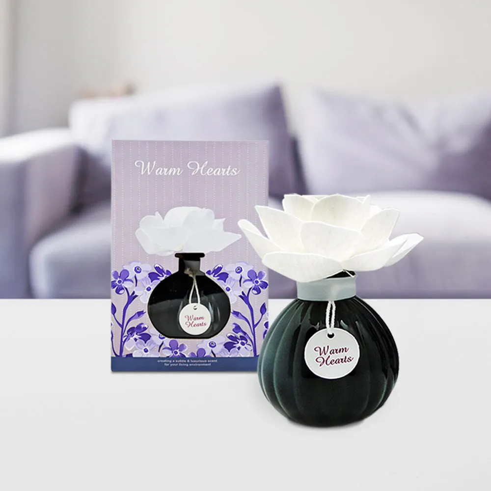 
Luxury Sola Flower Diffuser Black Glossy Glass Bottle Air Fragrance Long Lasting Scents 140ml Home Fragrance 