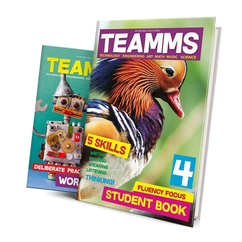 TEAMMS Level 4 (Student Book and Workbook) Children Language Learning English Books for Elementary Students