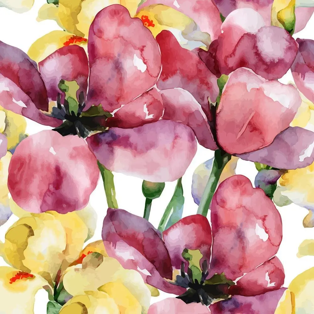 
Brilliant Pictoral Pitaara Box Purple Tulips & Yellow Irises D1 Canvas Painting MDF Frame 