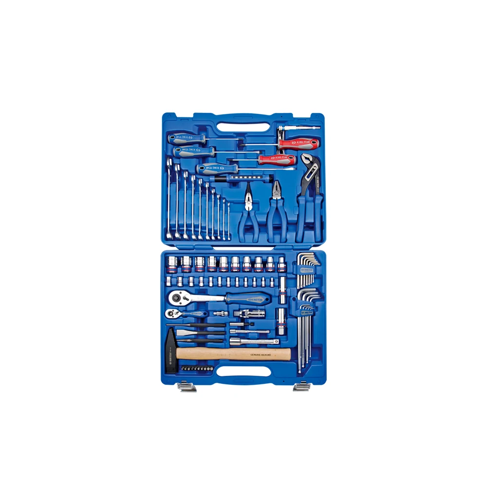 KING TONY High Quality 81 PCS 1/2+1/4 Inch Socket Hand Tool Set Tool Kits Household 7581MR
