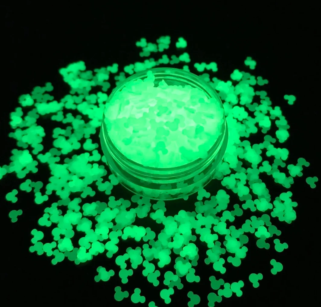 Wholesale 5mm 1000g glow in the dark    polymer clay  slice  sprinkles moon star heart  design for nail decoration