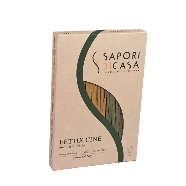 250 G High Quality Italian Special Egg Italy Pasta Dried Pasta Durum Wheat,egg Fettuccine Straw and Hay Hand Made 0.25 Kg Normal