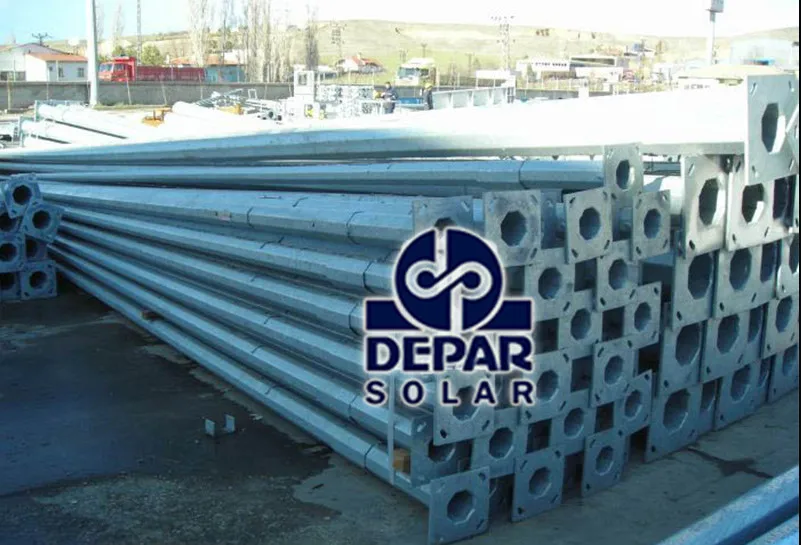 14 m Tubular Road and Street Lamp Post / Hot Dip Galvanized Lighting Pole / Solar Lighting Pole Steel LED Lighting Pole
