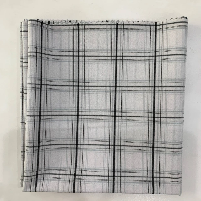 Тканая клетчатая ткань в клетку оптовая продажа модный материал из белого/черного полиэстера