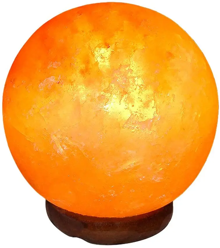 Himalayan Glow Wide Hand Carved, Natural Globe Salt Lamp
