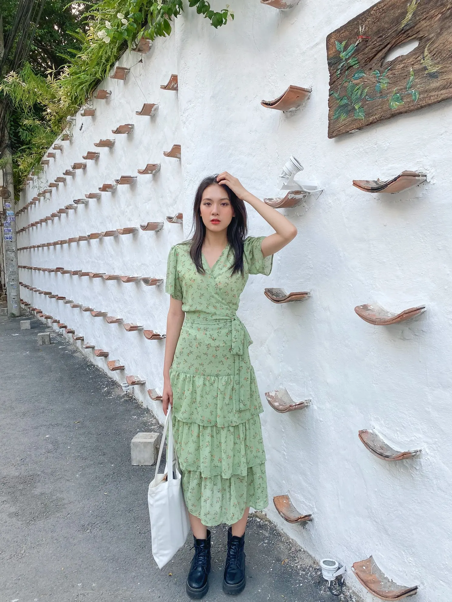 New Arrivals 2020 Clothing Women Summer Dress Casual Floral Dresses Set Tiered Skirts Made in Vietnam