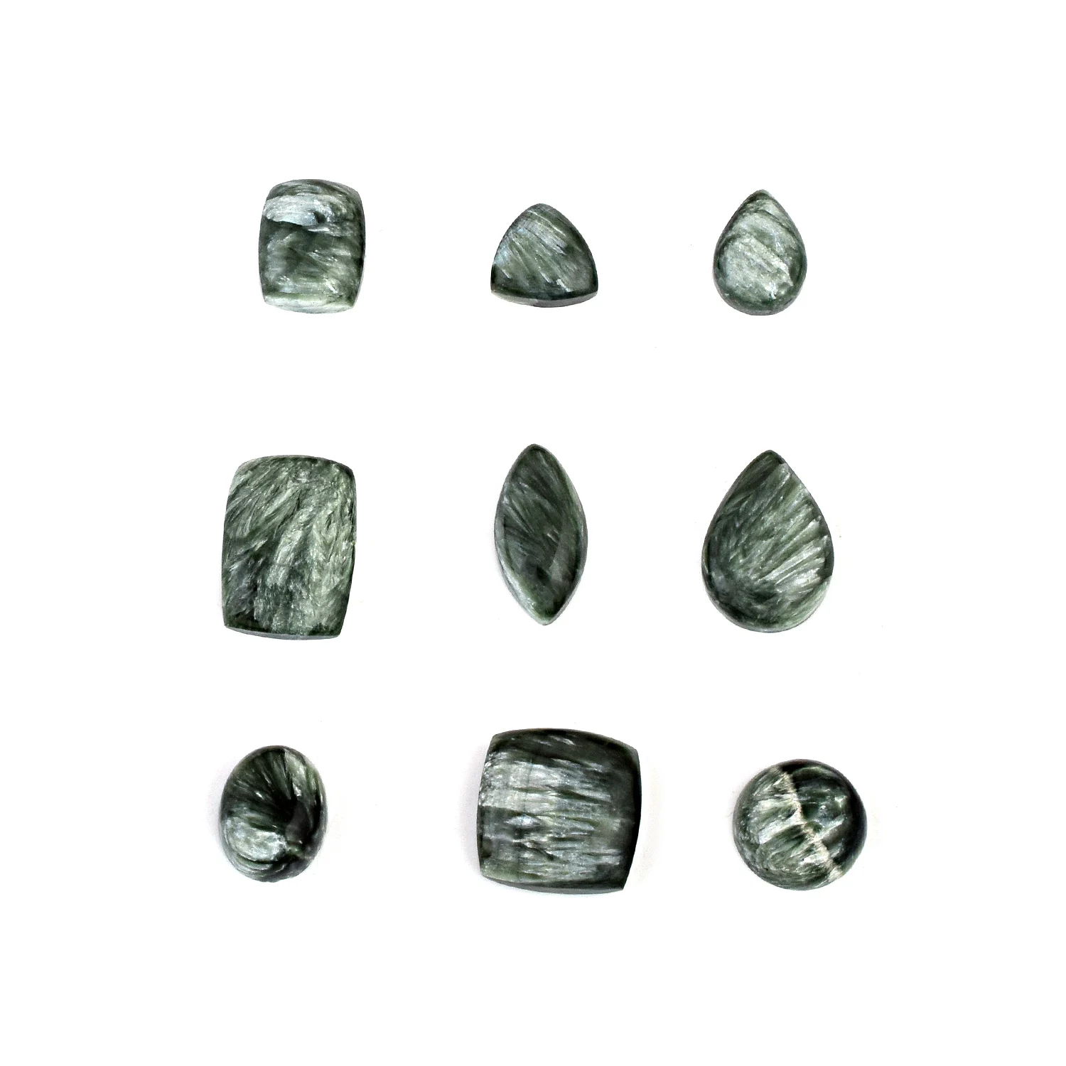 Indian High Quality 4 MM Round Shaped Natural Seraphinite Loose Cabochon Cutting Gemstone For Fine Jewelry Accessories Making