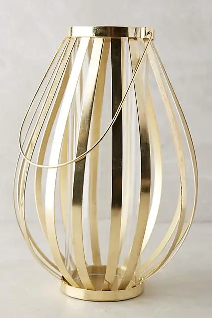 Lanterns Hanging Table Centerpiece With Handle  Finishing Shiny Gold and Rose gold Plating With  Glass  Handicraft From India