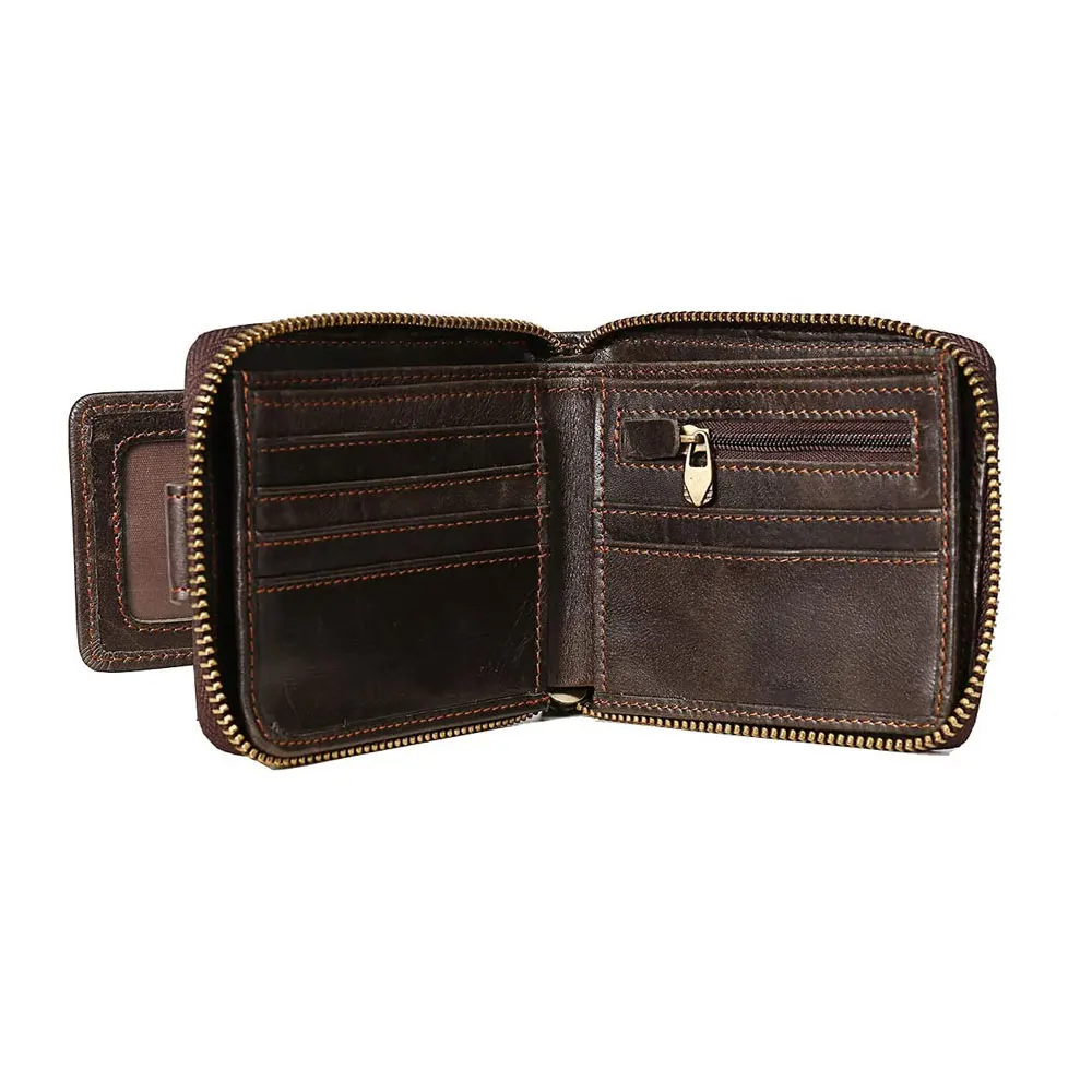 Men leather wallet with strap zipper clutch wallets for men male long purse cell phone bag card wallet violet