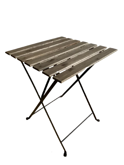 Folding Outdoor Acacia wood and Metal patio table Wooden furniture set for Garden Balcony