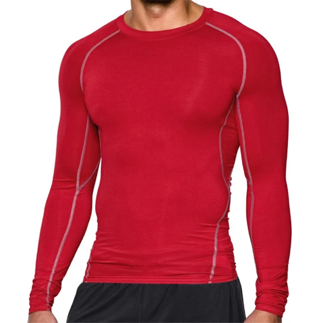 Men Full Sleeve Compression Running Base Layer Top Gym Sports Shirt Baselayer Tights Sportswear