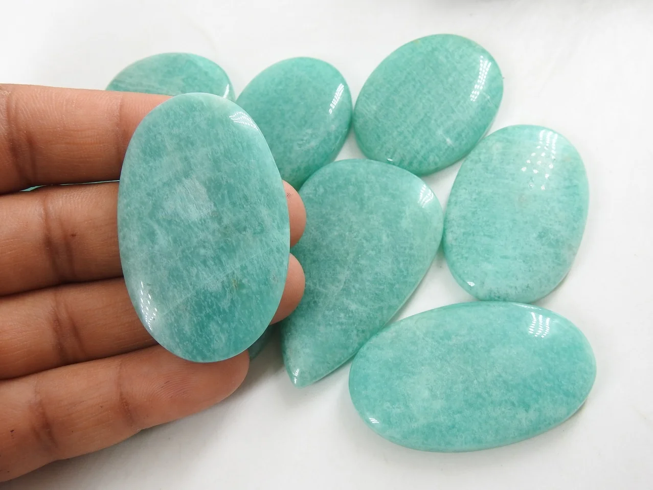 Amazonite Smooth Handmade Loose Cabochons Fancy Natural Green Stone Cabochons/for Making Jewelry/wholesaler/supplies/100%natural