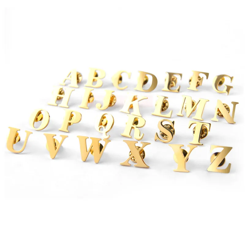 suit accessories custom A Z j alphabet metal letter pins