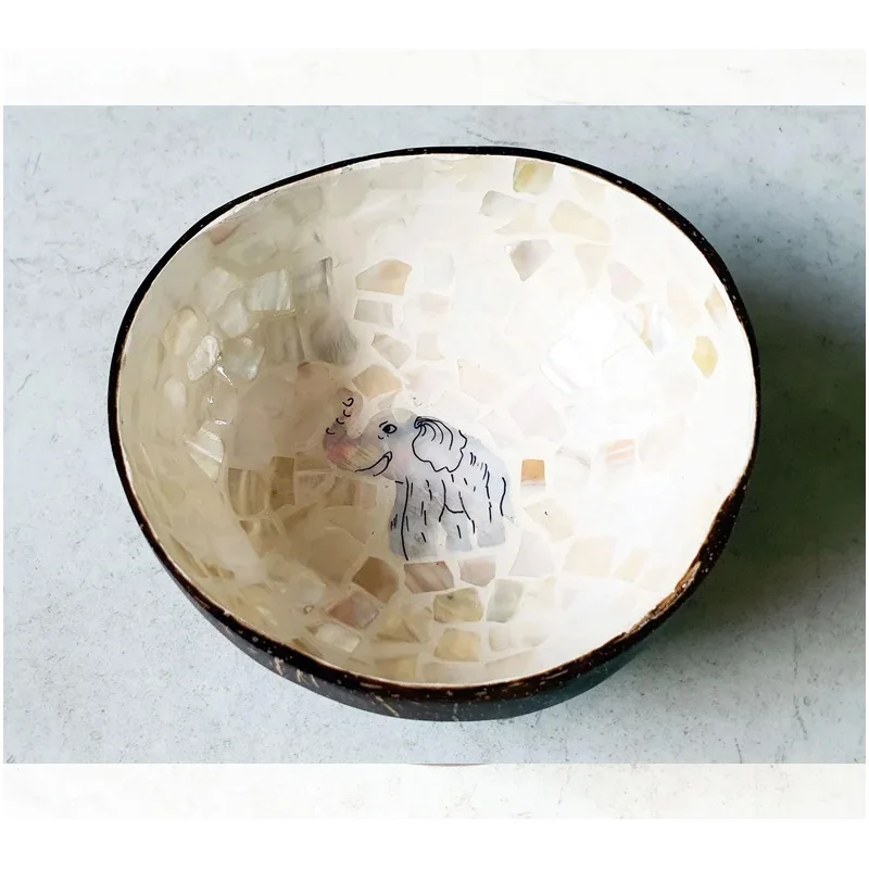 Polished Blue Mother Of Pearl Inlaid Coconut Bowl Wholesale from 100% natural best price made in Vietnam