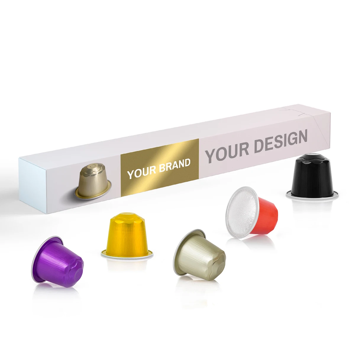 Good quality 20% Arabica coffee blend Nespresso compatible aluminium capsules tube 10 capsules