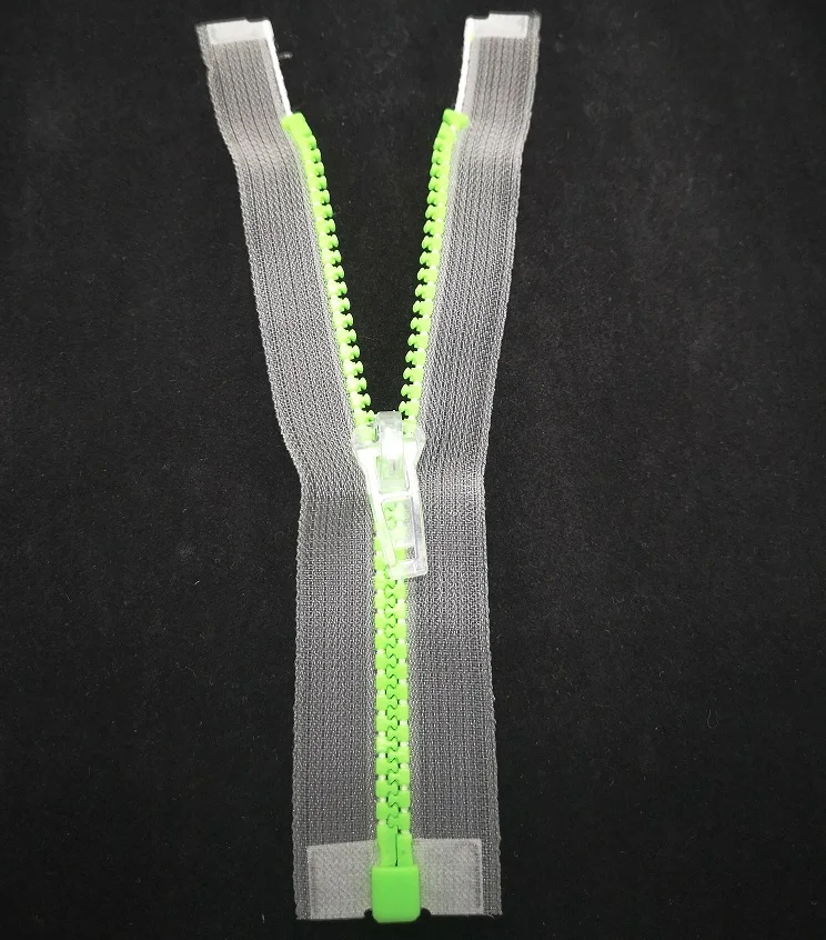 Wholesale Nylon Neon Teeth Transparent Net Tape Zipper