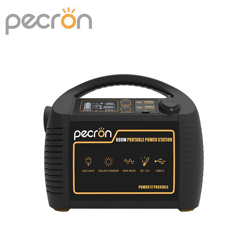 PECRON P600 578Wh MPPT charge controller 600W solar generator with Type-C LED charging light, portable power generator
