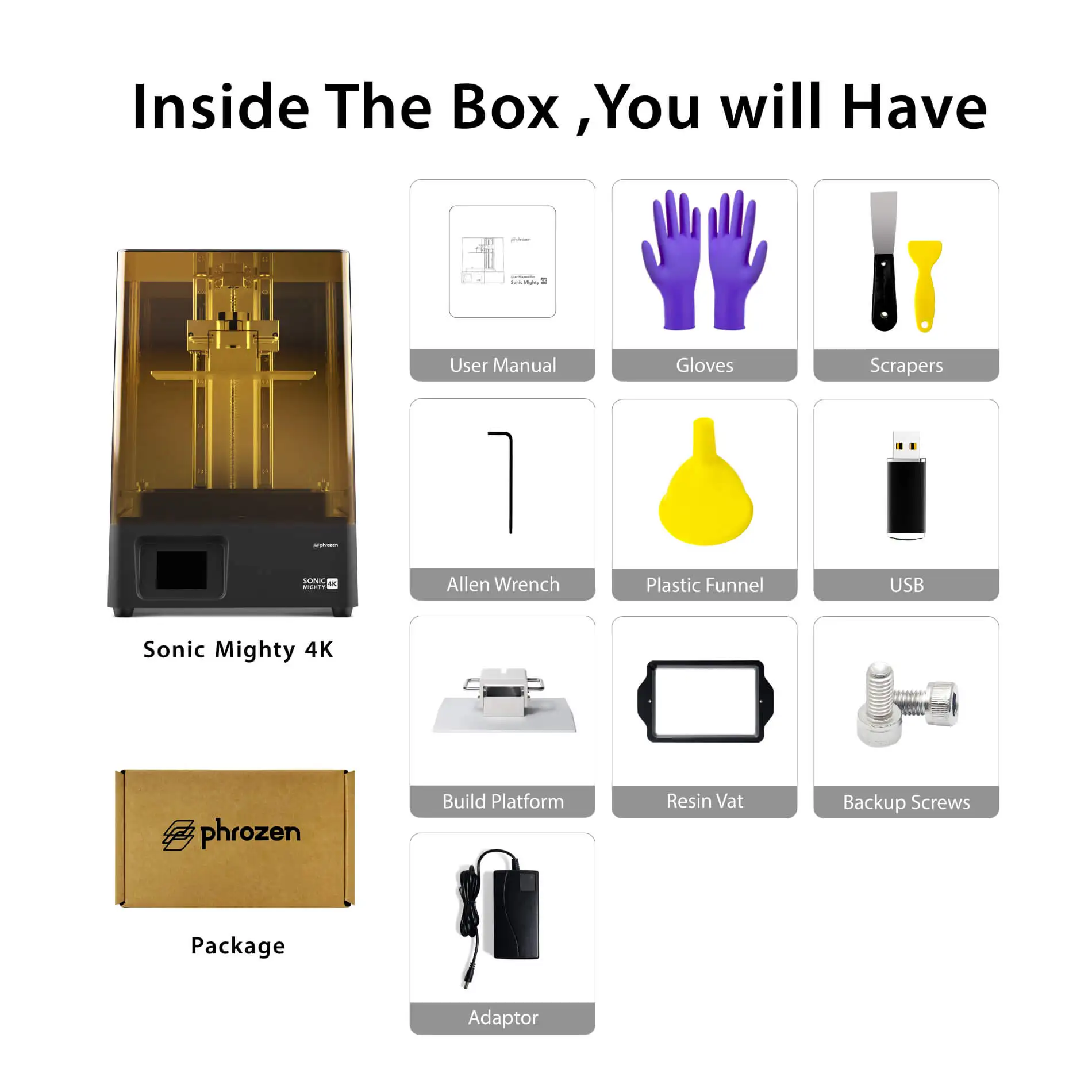 Phrozen 3D printer - Sonic Mighty 4K Large LCD Resin 3D Printer