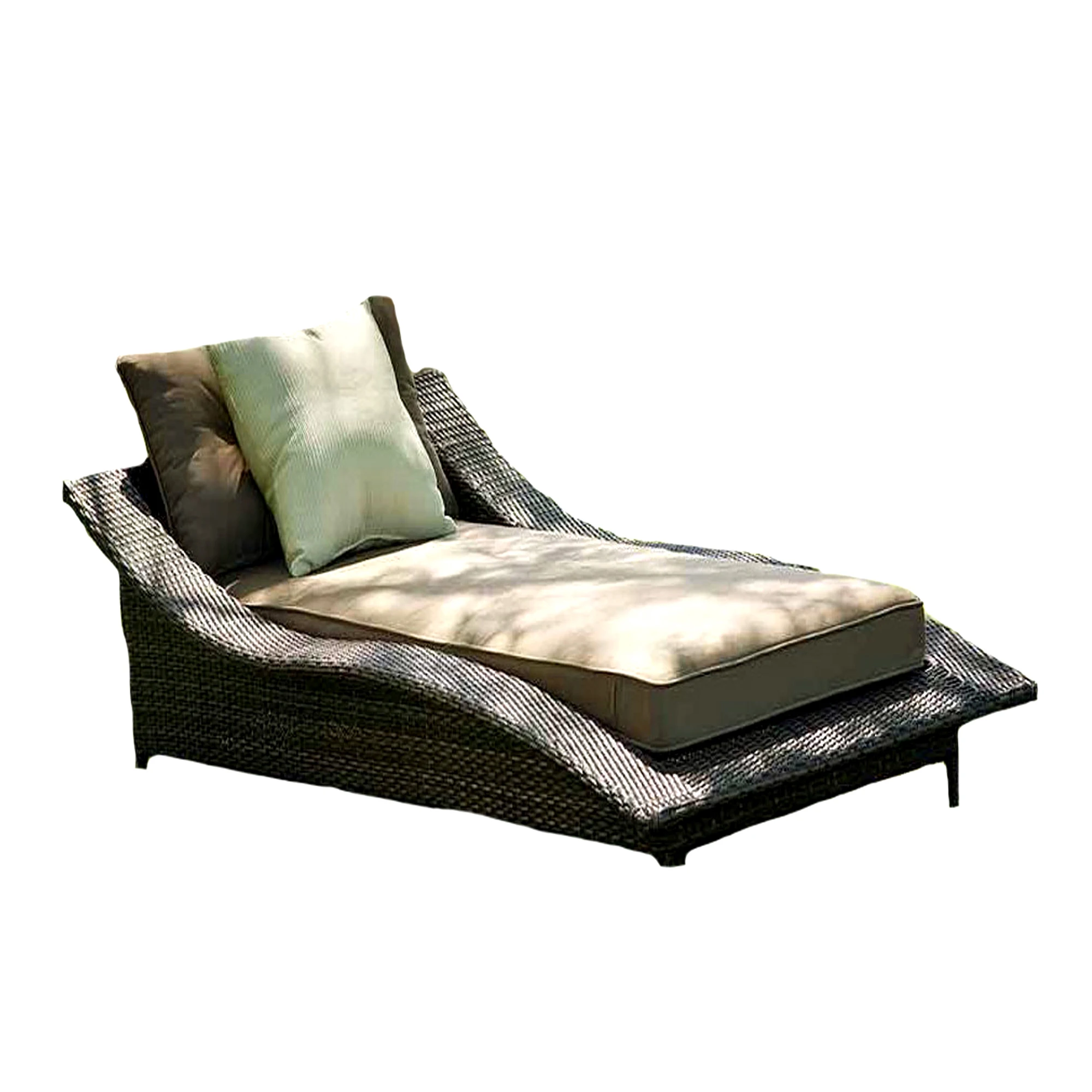 outdoor garden set sun lounger rattan wicker wholesale good quality aluminium handmade sun lounger with headrest