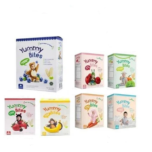 Yummy Bites Rice Crackers Banana, Apple, Vegetables, Original, Carrot, Strawberry, Blueberry 50gr