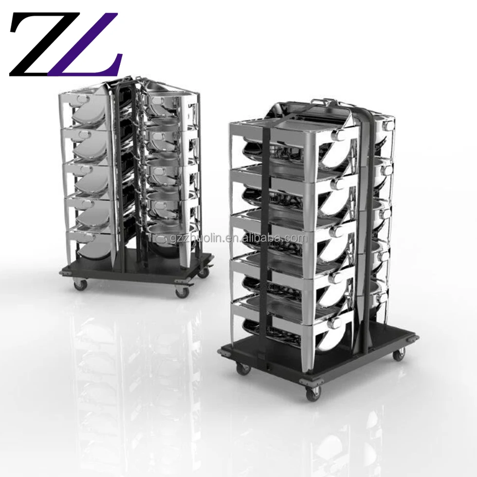 Solid wooden stainless steel hotel shafing dish rare vintage electric roast beef sliver plated food warmer chafing dish trolley