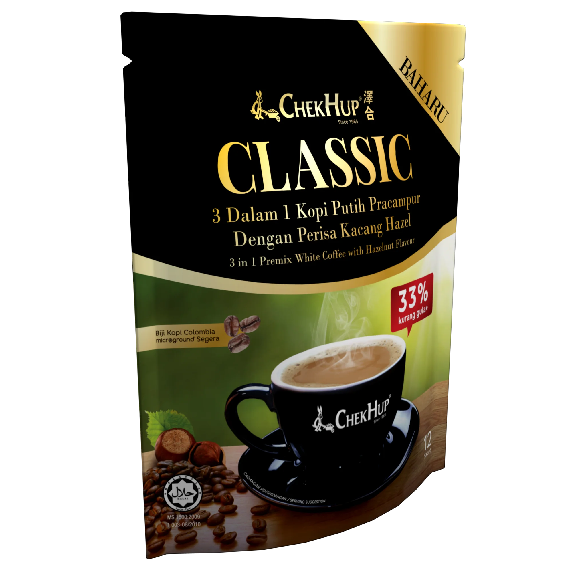 
Export Instant Coffee Chek Hup 3 in 1 Classic White Coffee With Hazelnut And Cream Flavor 