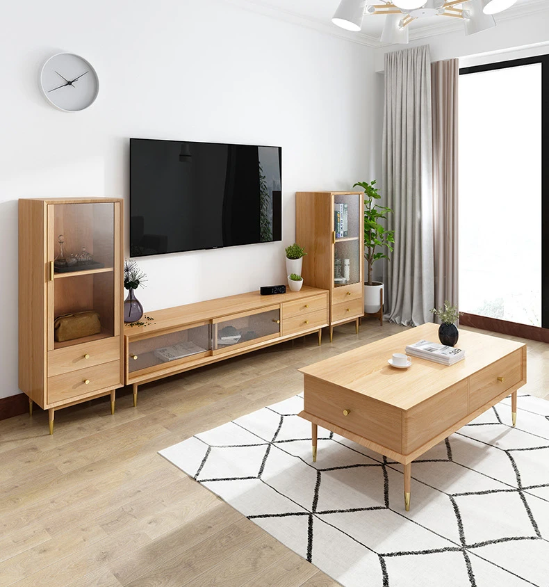 
2020 inovative high end new modern wooden tv furniture television stand pictures wall units living room furniture 