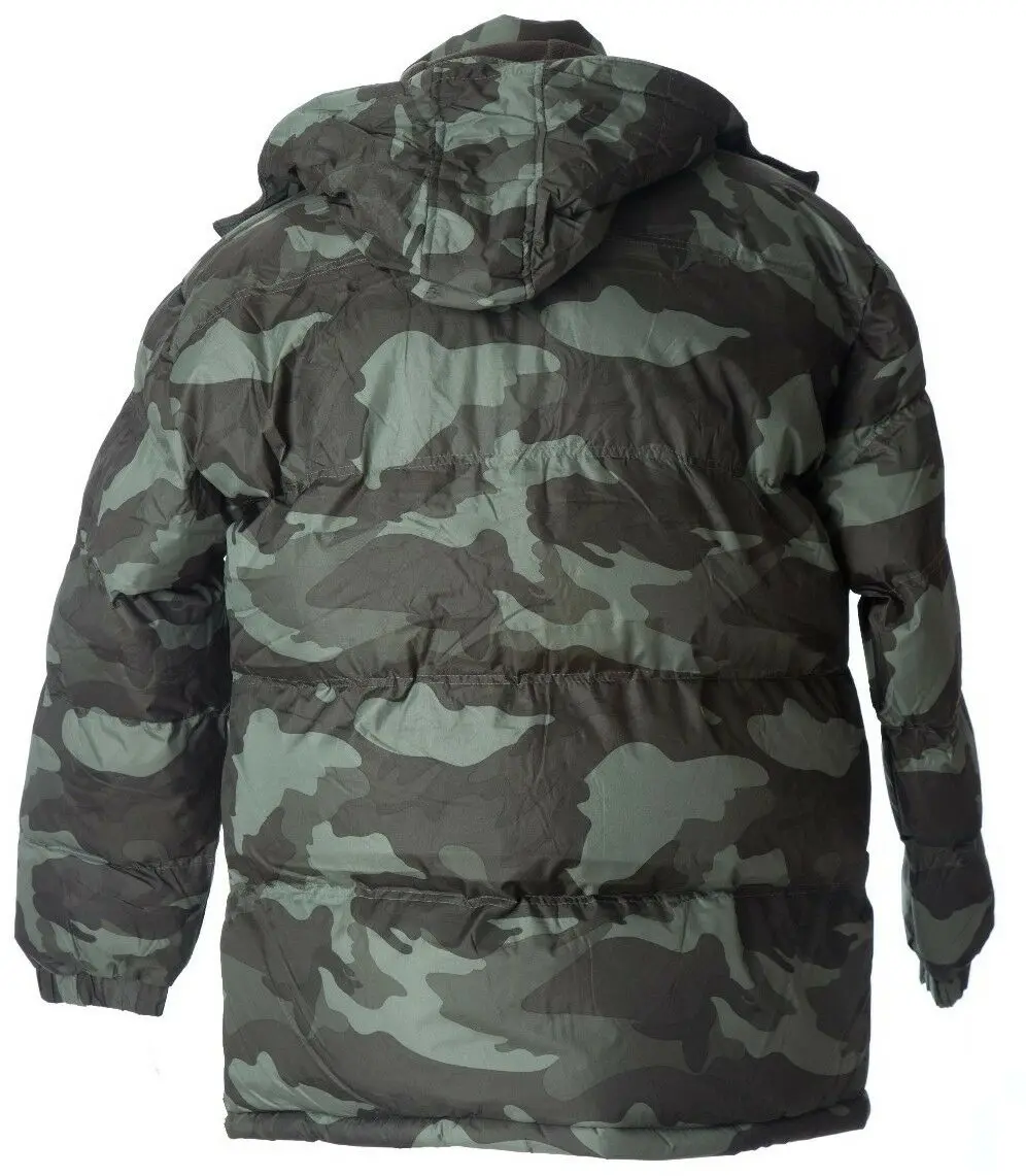 Mens Bubble Puffer Jacket Camouflage Winter Coat 2021