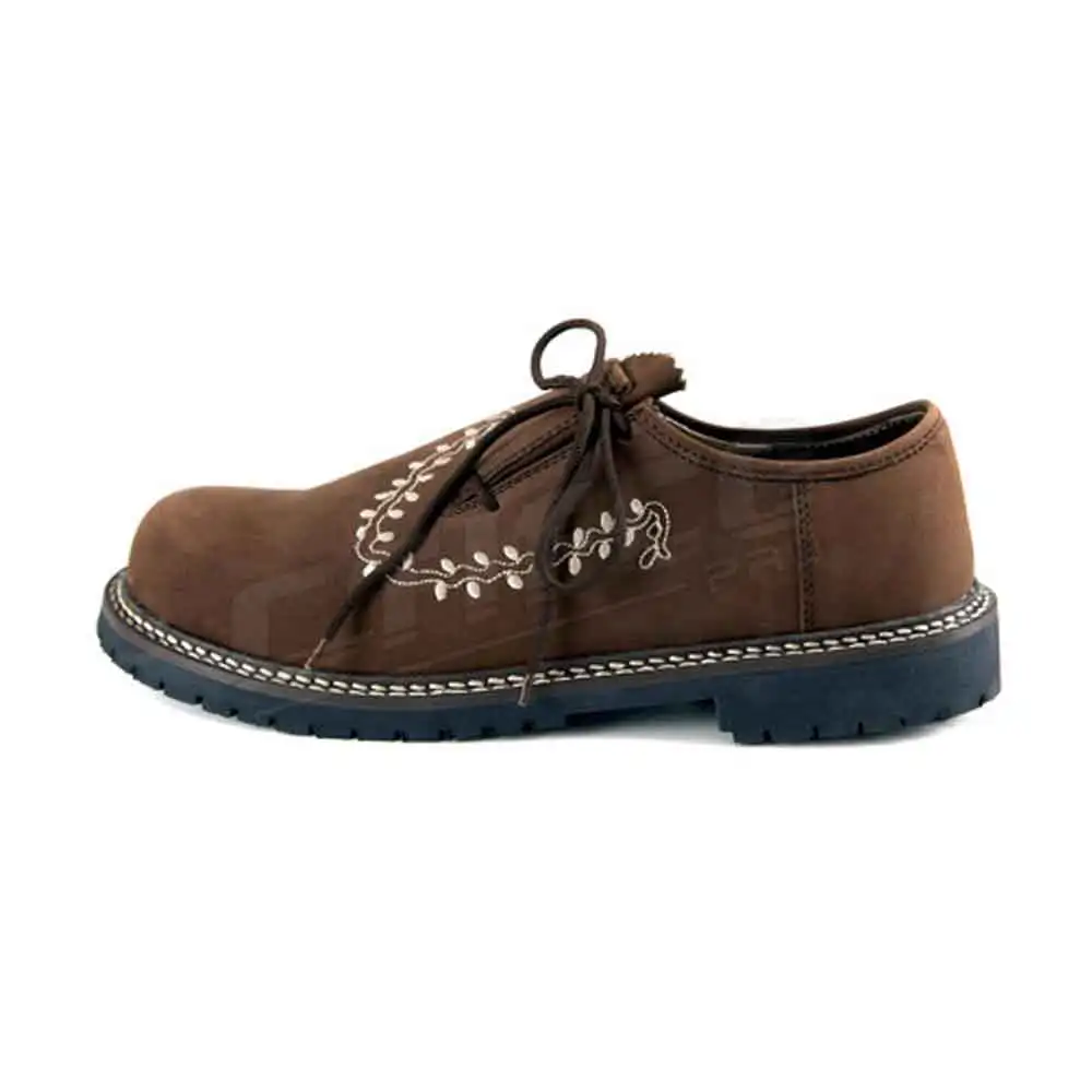 Latest Dark Brown Leather Bavarian Shoes For Men