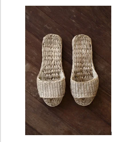 Плетеные Тапочки ручной работы натуральные тапки с Гиацинтом женские сандалии вьетнамское ремесло