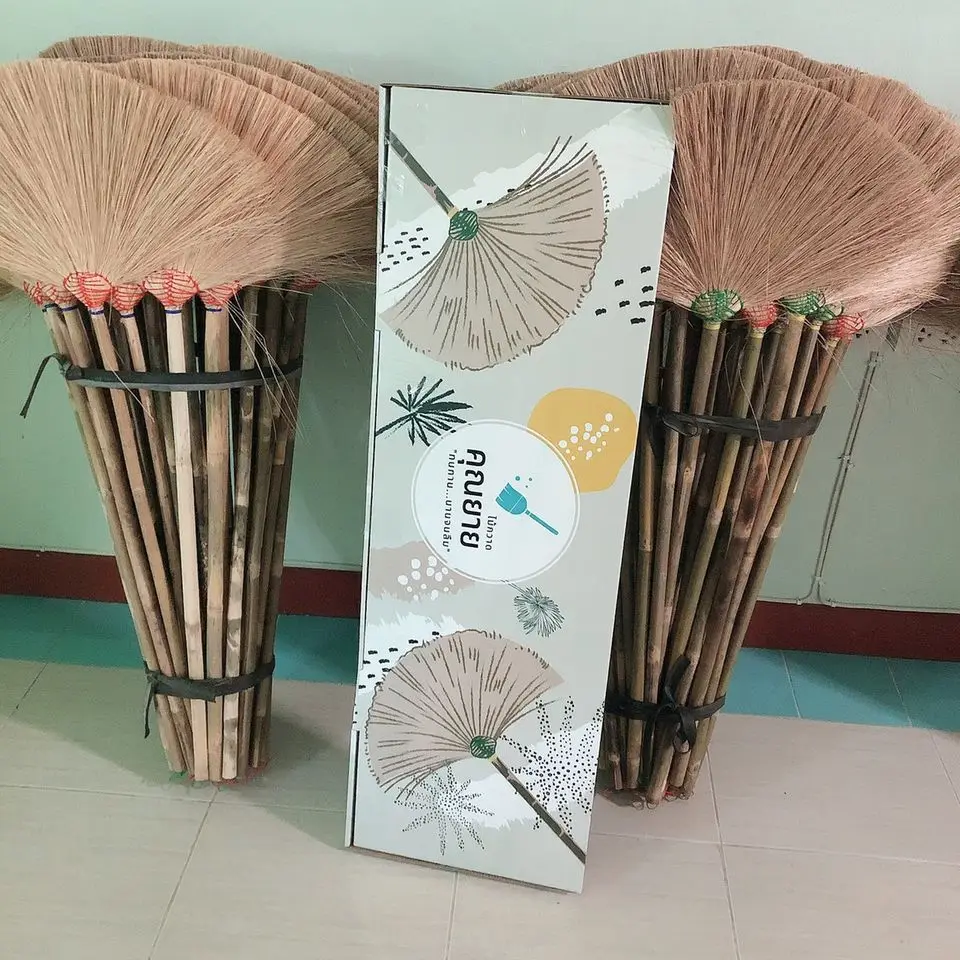 
Broom Natural material Thai palm broom cleaning with bamboo handle for cleaning 