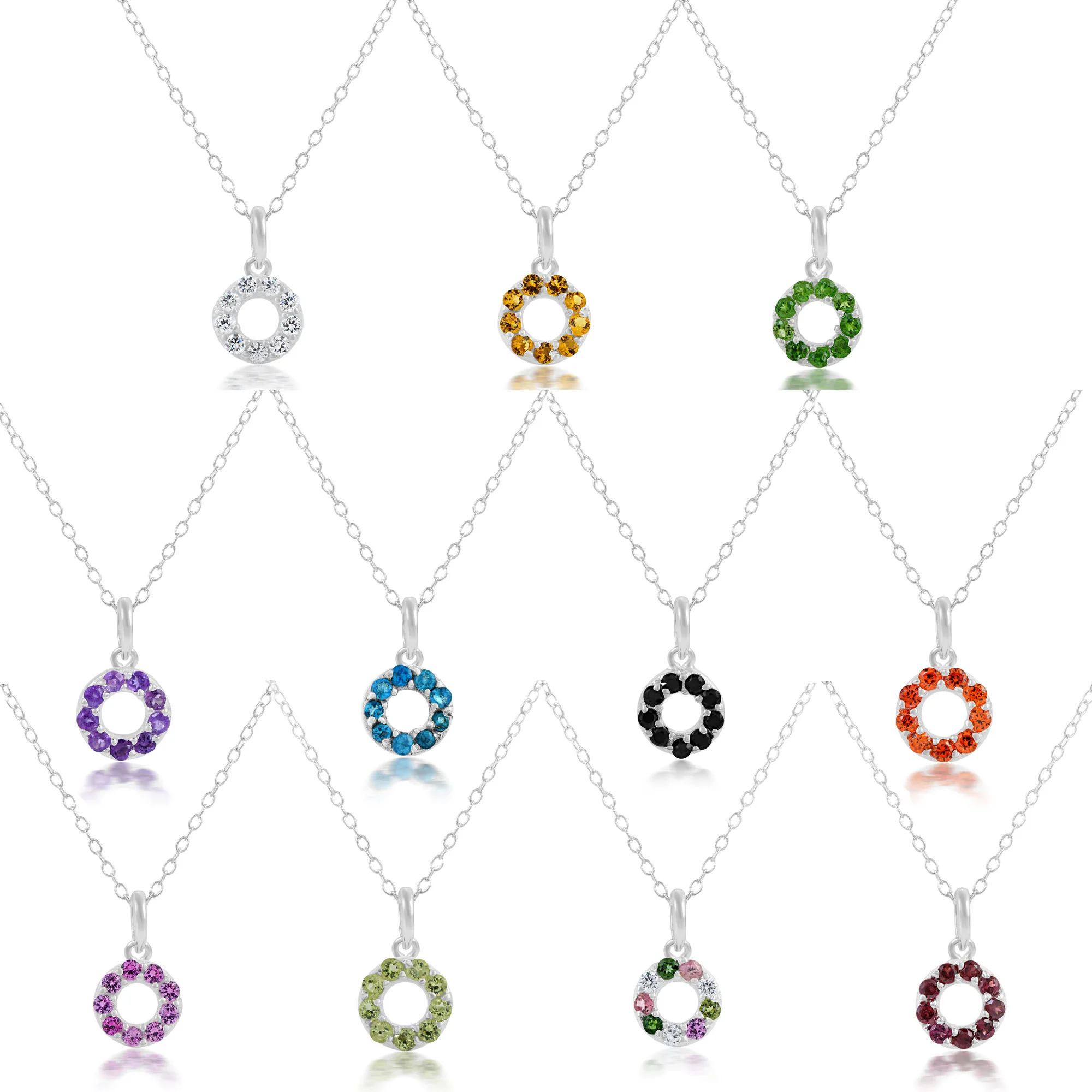 Best Selling Pink Sapphire Gemstone Pendant S925 Sterling Silver Minimalist Round Charm Dainty Jewelry Best Wholesaler Supplier