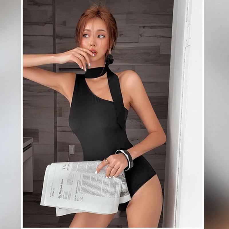 new arrivals korea sexy Oblique shoulder one-piece swimsuit Simplicity Swimsuit bikini for Amazon wish Facebook shop owner
