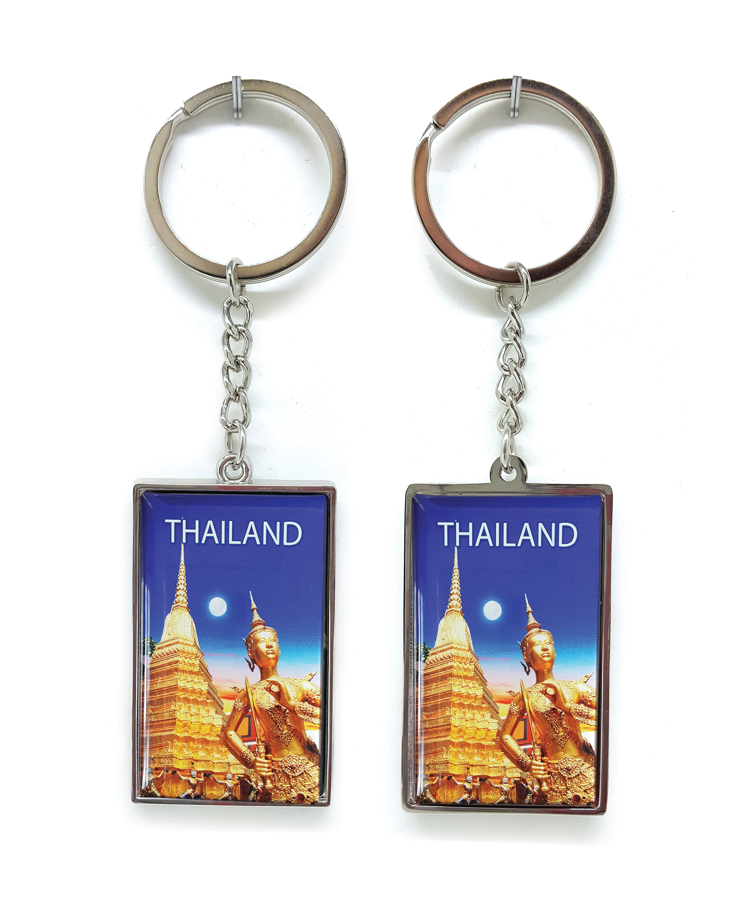 Double Side Rectangle Keyring with Epoxy customized