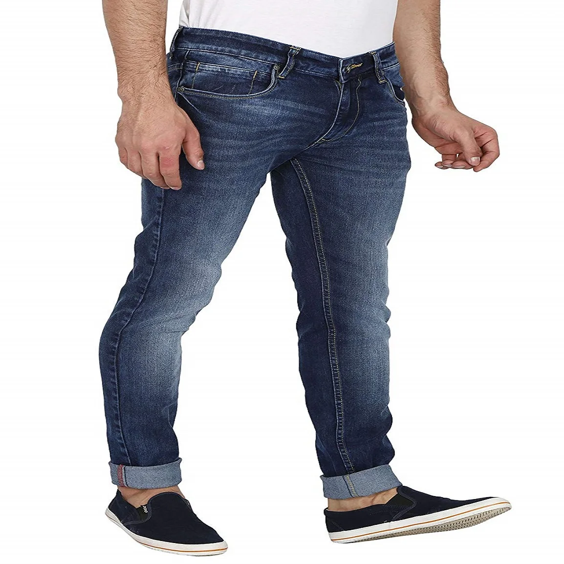 Оптовая продажа эластичные джинсовые брюки модные повседневные низкая цена