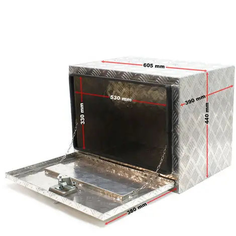 Aluminum Pickup Truck Underbody Bed Tool Box Under Trailer Tool Storage Case