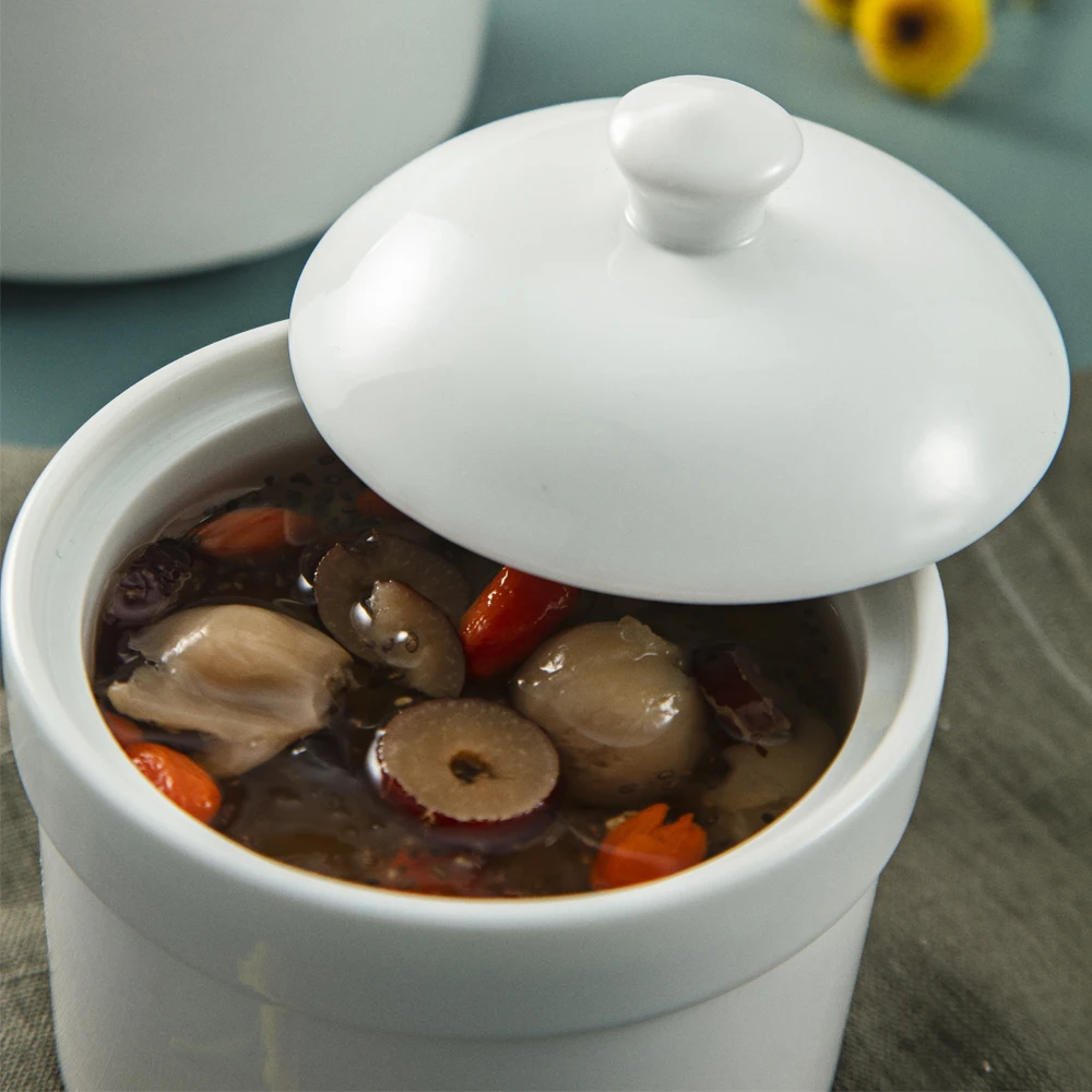 OEM High Heat Resistant Porcelain Soup Bowl with Lid wholesale manufacturer for dinning room and keep food hot